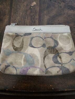 Coach signature print canvas wristlet